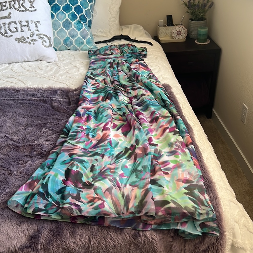 Multi Color Gown With Side Cutouts - image 5